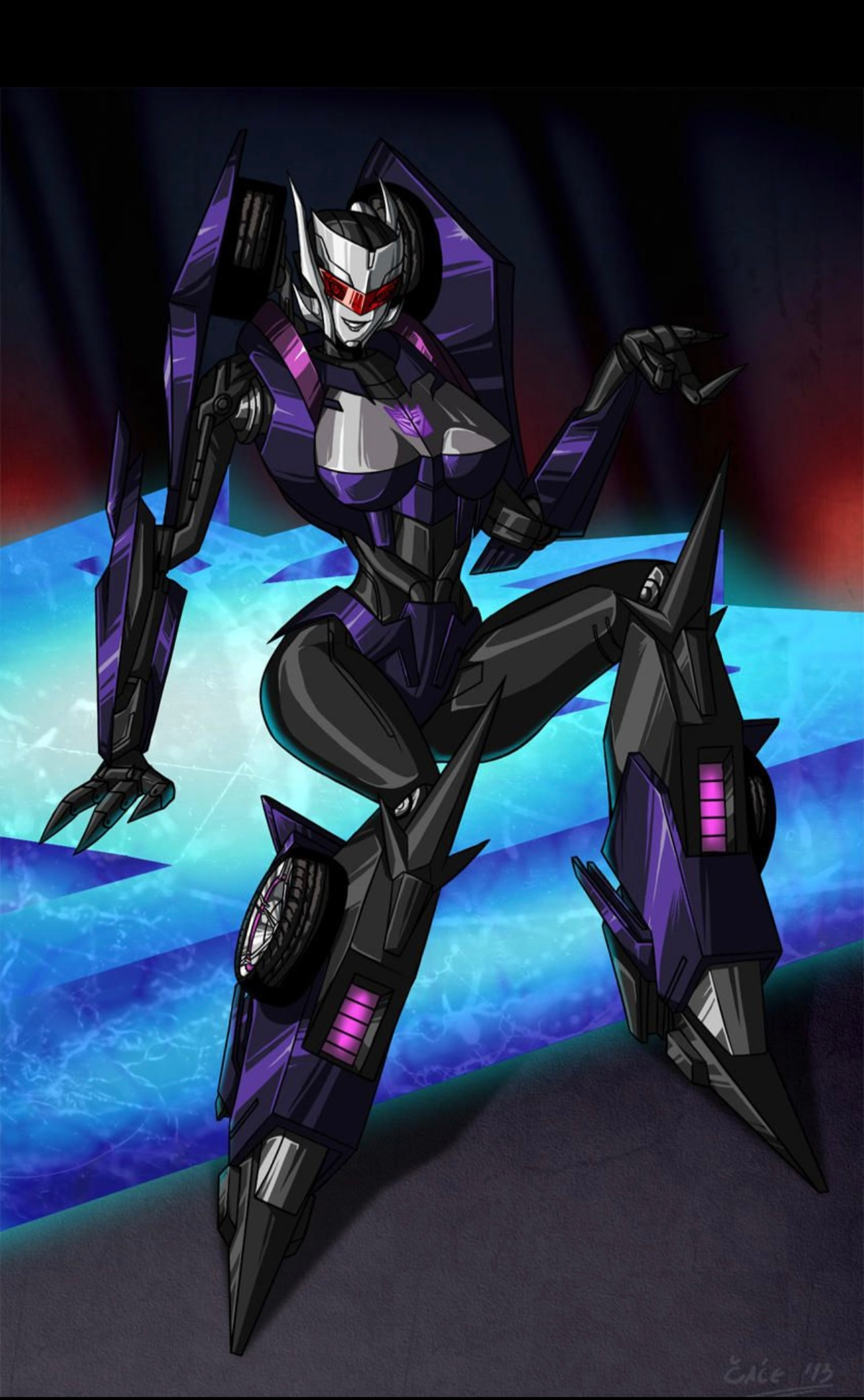 You fall head over heels for this decepticon bombshell 