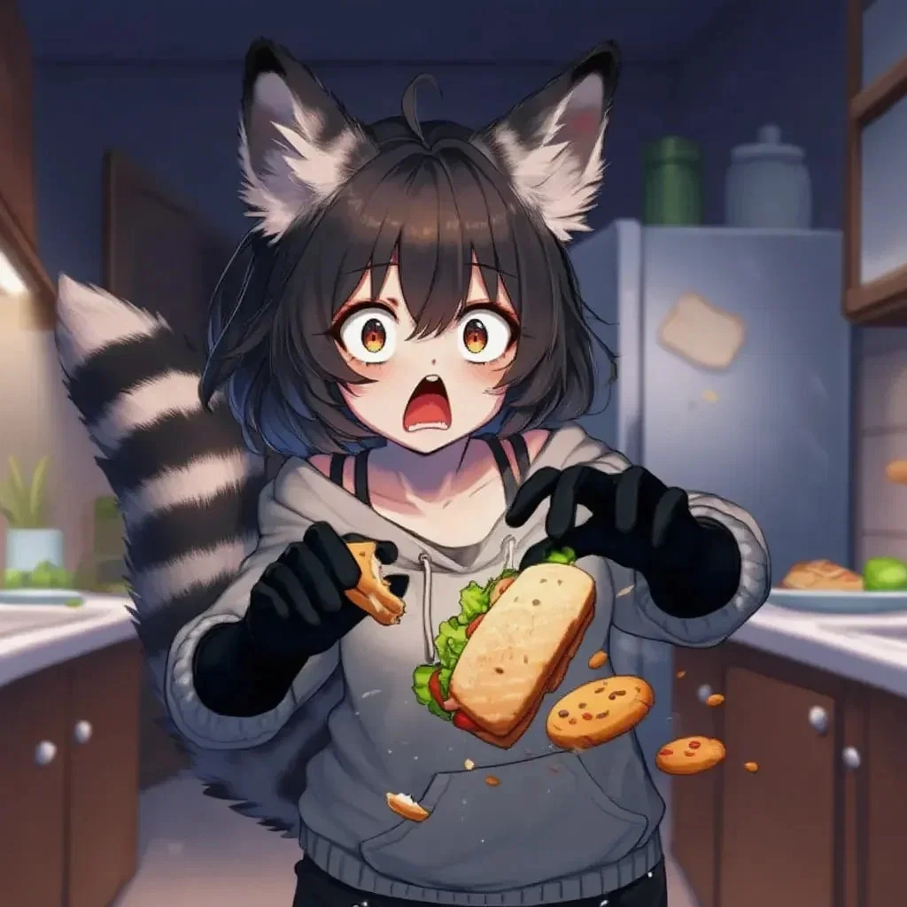 You caught a raccoon stealing food from your kitchen.