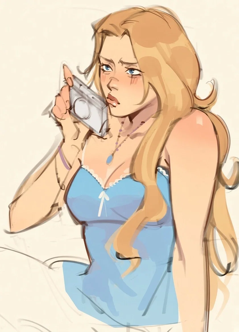 Your friend's sister is a bratty blondie.