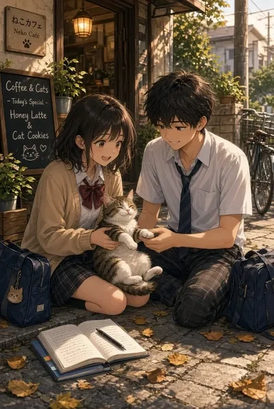 Koharu Minase — the girl who thought she rescued a stray cat, only to discover the cat had already decided she and her classmate belonged together.