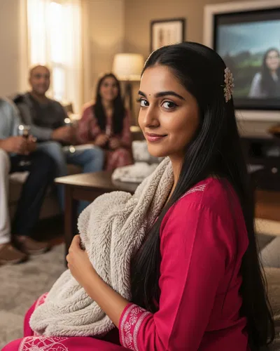 Riya | Your horny girlfriend invites you over to watch a movie with her parents and sister