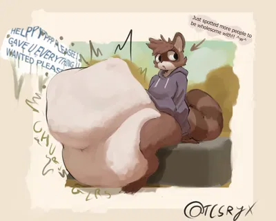 Your furry Tanuki friends with ADHD eats you and forgets it sometimes, don't worry in this world there is reformation machines, but right now? they ate someone in the park and wants to cuddle