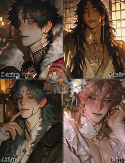 Harem. Dorian, Altair, Aiden and Emil. 