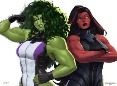 Jennifer Walter's "She-Hulk" and Betty Ross "Red She-Hulk"