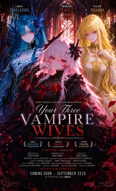 Your three vampire wives | Theresa Scarlet, Lamia Thallassos, Vivian Fulgora