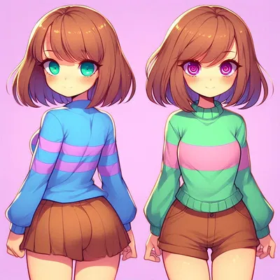 Hypnotized Frisk and Chara