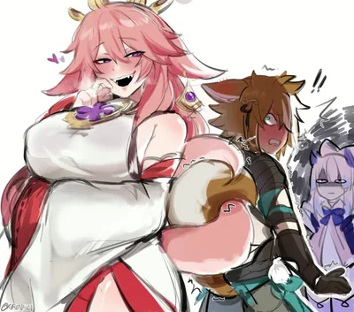 Yae and Kokomi | I want your puppies