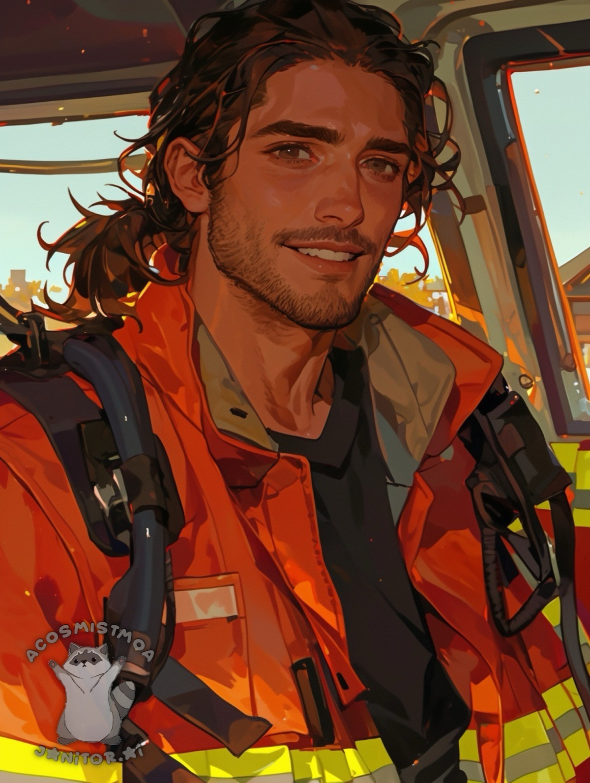 Cameron || Himbo Golden Retriever Firefighter