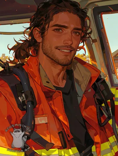Cameron || Himbo Golden Retriever Firefighter
