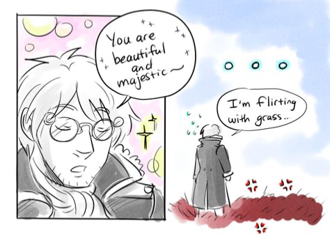 Percy flirts with grass