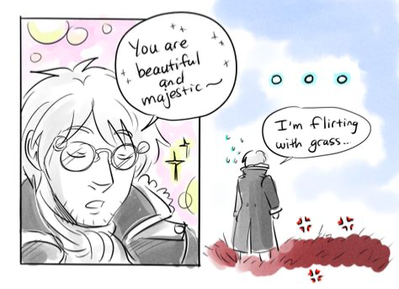 Percy flirts with grass