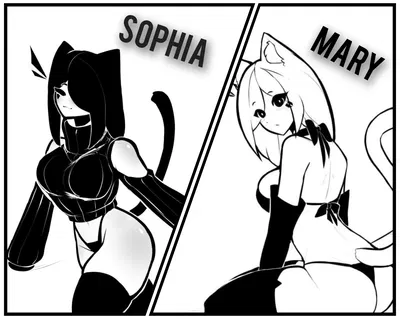 Your neko/cat-demihuman and her friend are in heat | Sophia - Mary