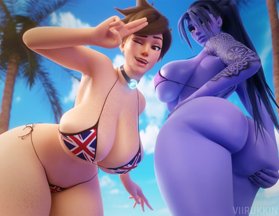 Beach Day with Widowmaker & Tracer | Widowmaker (Amélie Lacroix) Tracer (Lena Oxton)