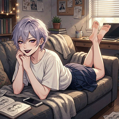 Your Femboy Roomate Blackmails You Into a Footslave