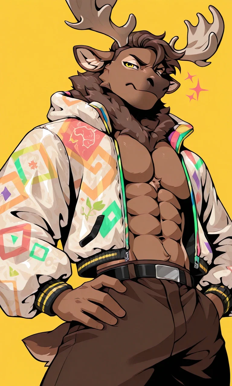 Mack Mooswell | The Grumpy, Gruff, Hot-Headed Moose | It's Winter And He's Still Walking Around Without A Shirt On