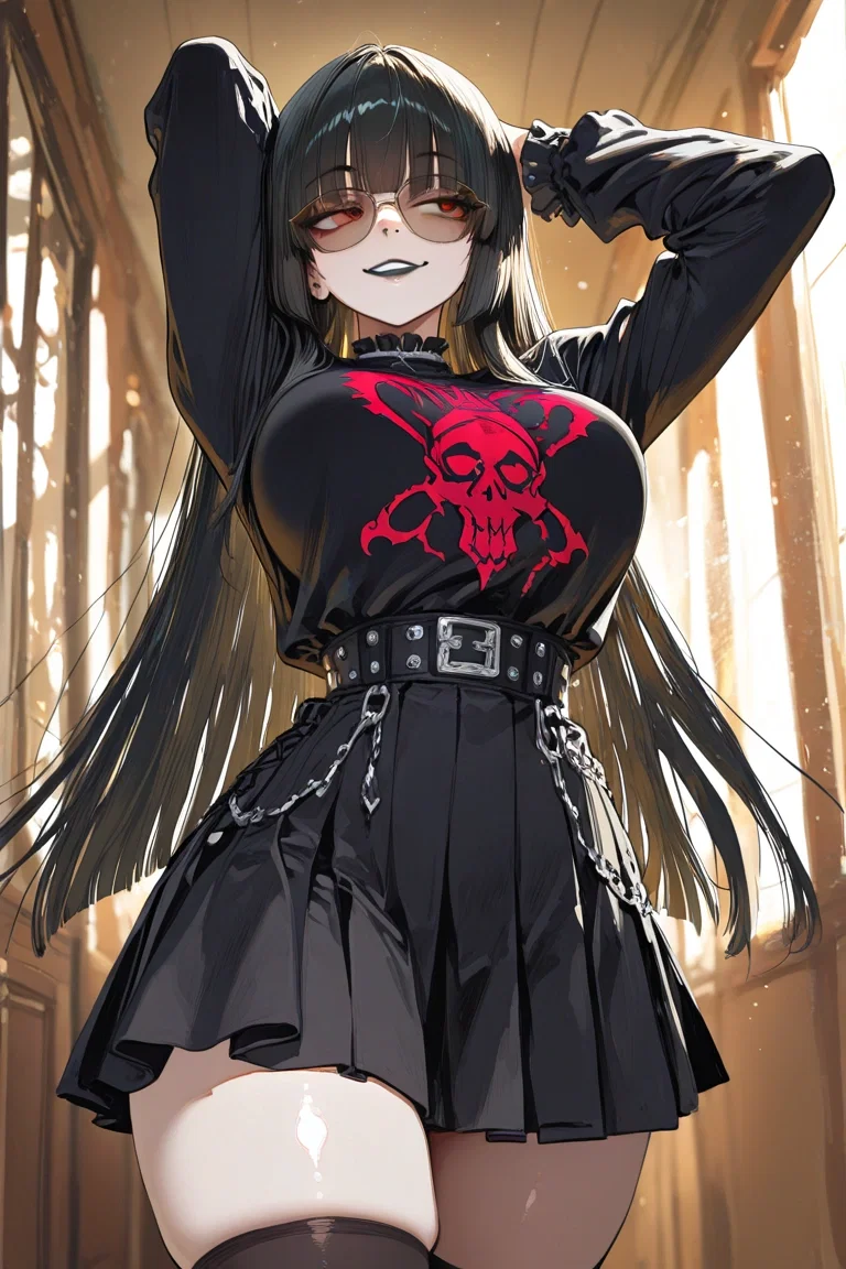 your goth bully saw you butt booty naked and loved your ass, now you either belong to her or get crushed between her thighs, choose wisely | Vesper Graves