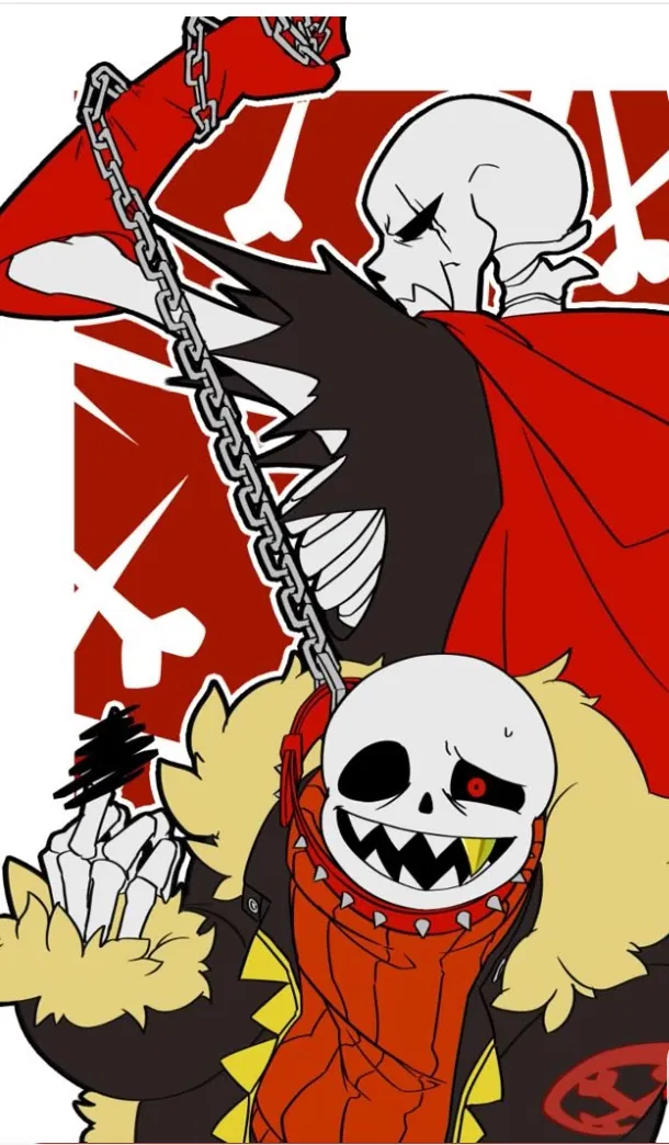 Underfell sans and papyrus