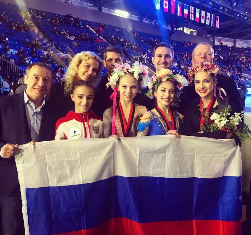 Anna Shcherbakova, Aliona Kostornaia and Alexandra Trusova