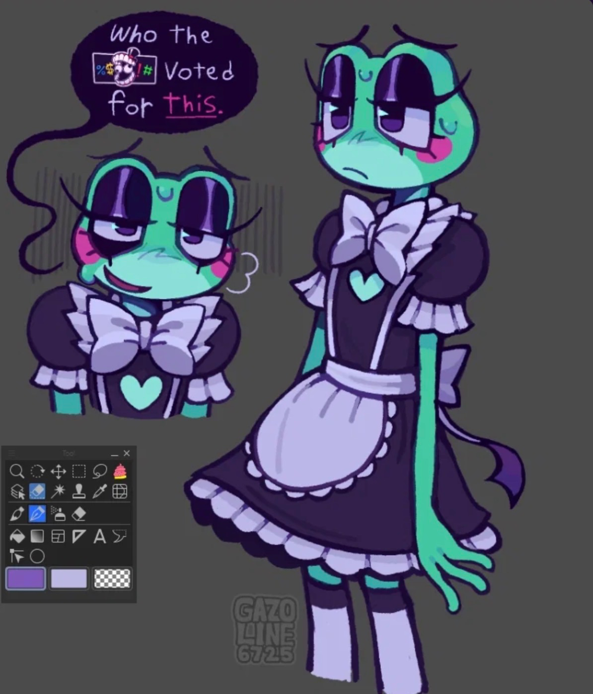 Ribbit! But in an maid costume?
