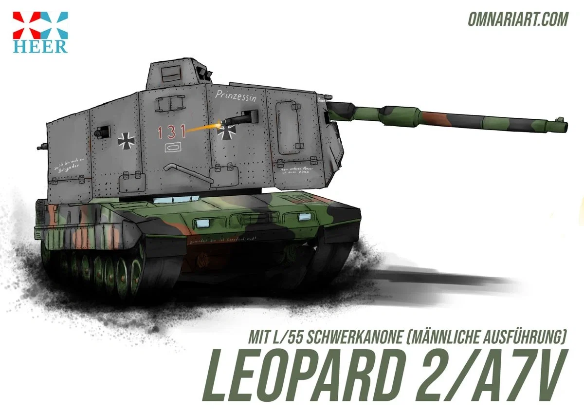 Kampfpanzer Leopard 2A7V (Kpz Leopard 2A7V) mit verbesserter Panzerung und Optronik