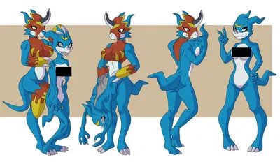 Flamedramon wearing Veemon suit