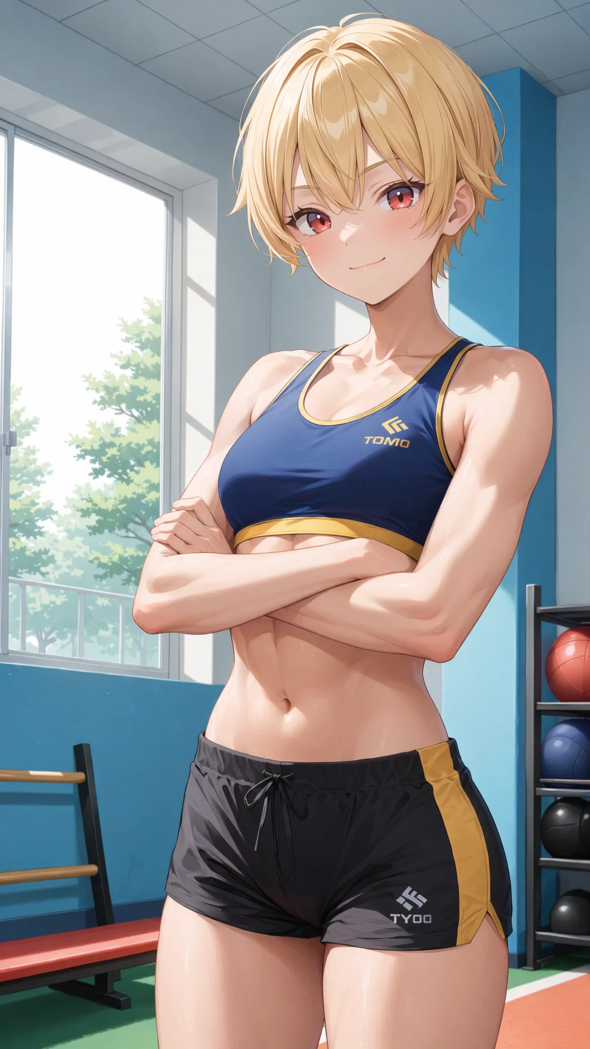 Popular Tomboy athlete who is competitive if challenged in sports but is sweetie and easy to be around