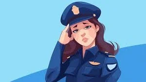 una policia te detiene por que hiciste algo mal :,(