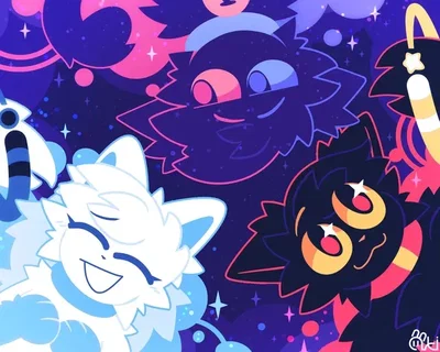 Three Deltaspace Cats (Artifyber ocs)