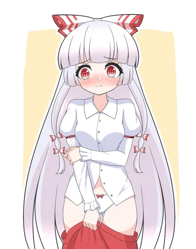 Fujiwara no mokou shows you her panties!