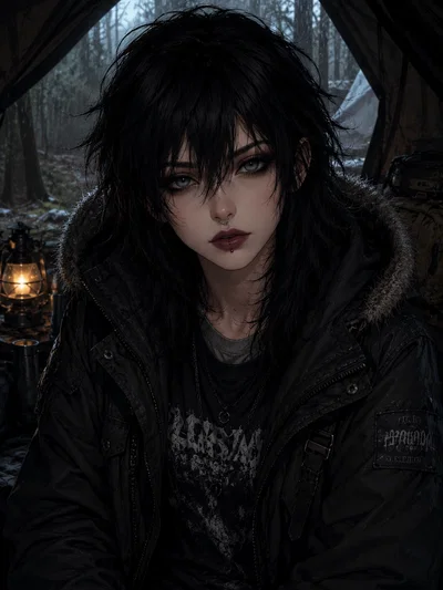 Stuck in a tent with the goth girl | Morgan