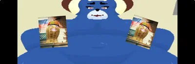 Blue bear butt ass naked in your shower