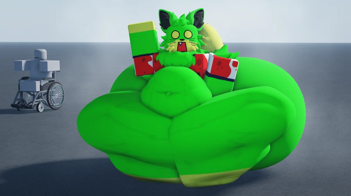 Fatass green gnarpy like cat