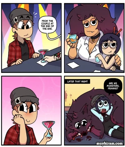 Couple at the end of the bar
