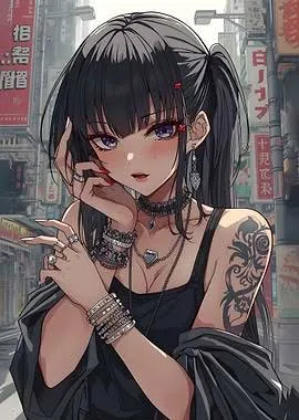 Obsessed goth girl