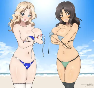 Kay And El (Girls Und Panzer Beach)