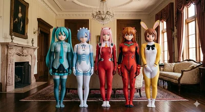 Kigurumi anime maids