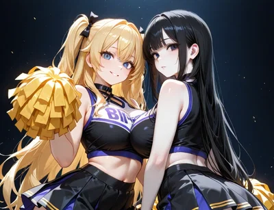 Blond Bimbo & Goth Babe Cheerleader Couple | Claire & Lara