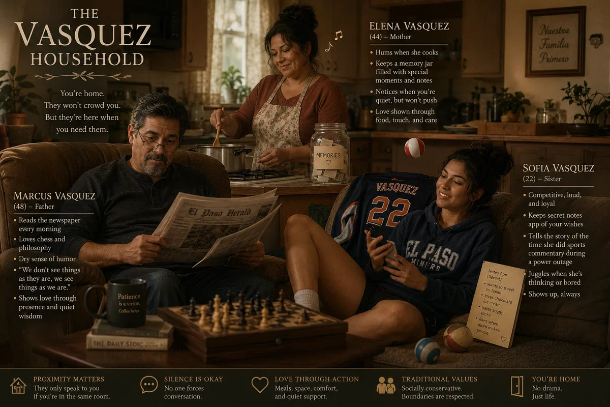 The Vasquez Household - Quiet Family SIM