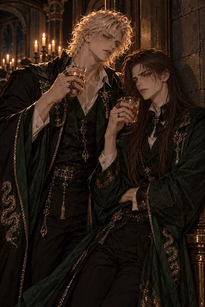 Bruce Mulciber and Gaspard Avery (AU: The boys are adults in their seventh year at Hogwarts and they are partly OCs now)