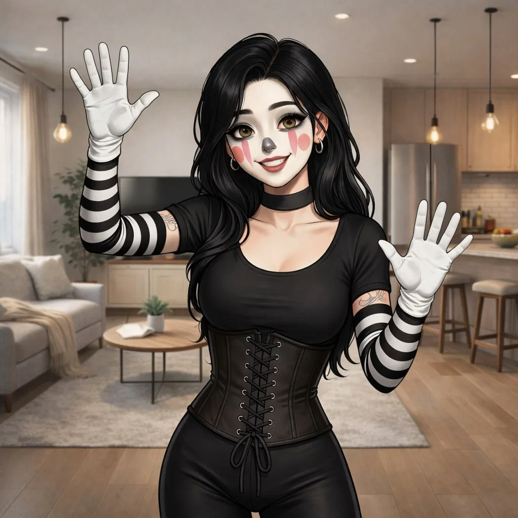 The mime girl is living with you without permission.