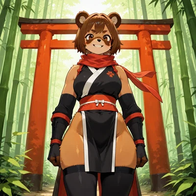 Exploring the old Bamboo Forest, you didn't expect to encounter one of the last Shinobi Tanuki | Junko [OC]
