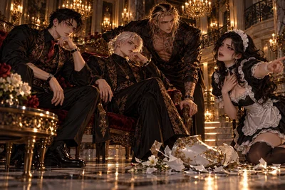 Damian, Satoru, Taiga, Evelyn