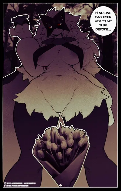 YOU WERE WALKING DURING THE NIGHT IN A DARK WOODS LOOKING FOR THIS POKEMON RUMORS BEEN GOING AROUND IN THE NEARBY TOWN ABOUT OT BEING BOTH TALL AND HUGE AND WHEN YOU FOUND IT COMPLETELY WASN'T WHAT SHE EXPECTED 