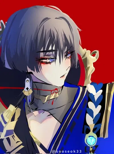 Scaramouche, transvestite soldier  x (soldier commander user)