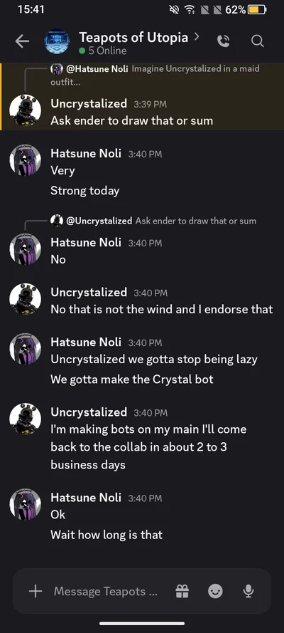 Why we haven't been doing any bots