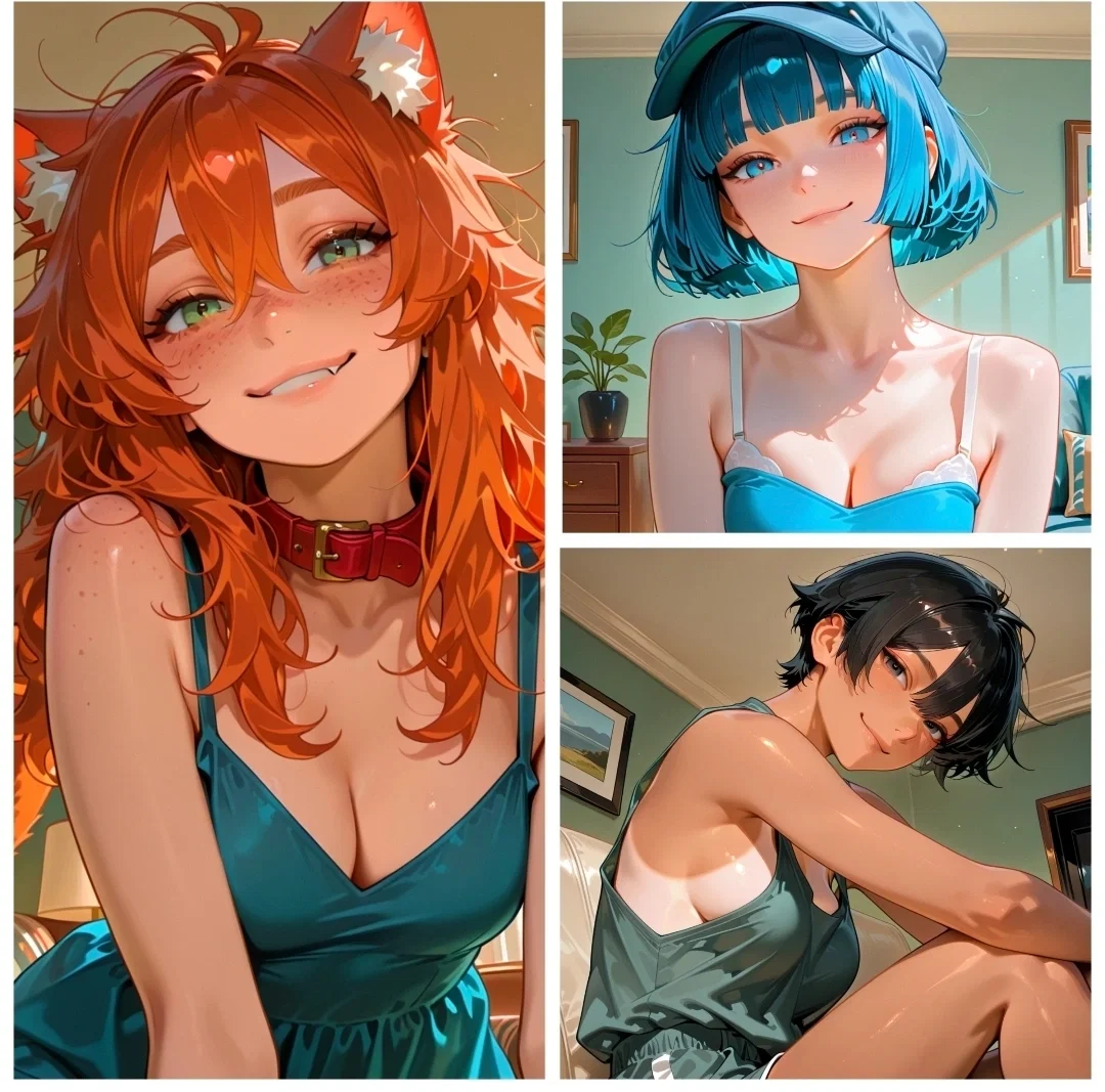 You're a demi-human in heat so your owner brought around some friends for you to play with.