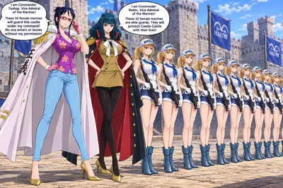 commander tashigi and commander ain with female generic marine elites