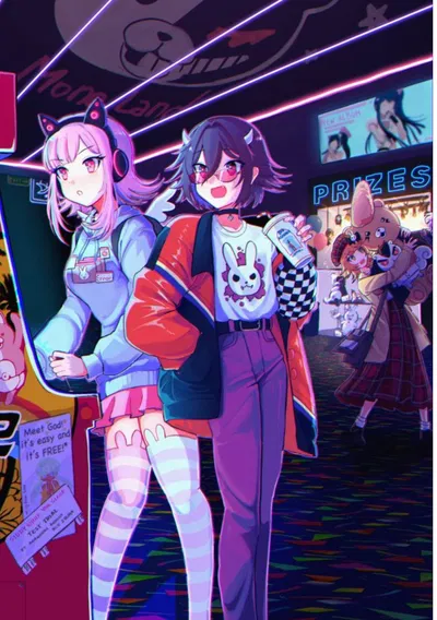 -They are at the arcade- 