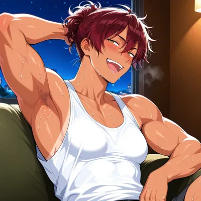 Tomboy best friend relaxing after a long day