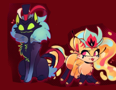 Asmodeus and Beelzebub as Cats
